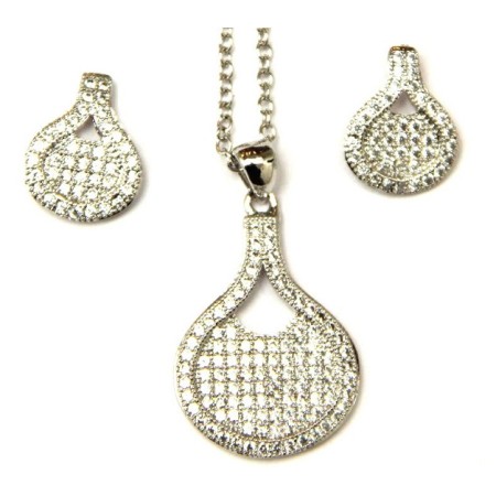 Micropave Diamond Pendant Set